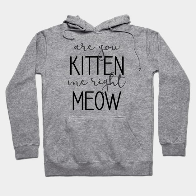 Are You Kitten Me Right Meow Hoodie by amyvanmeter